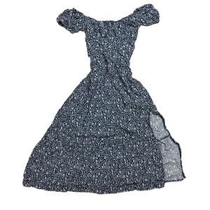 COTTAGE CORE Floral Black and White Dress